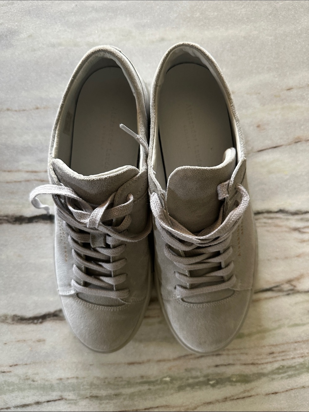Alexander Lude Unisex Suede Low-Top Sneakers in Light Gray  -Size Men 8/Women 10
